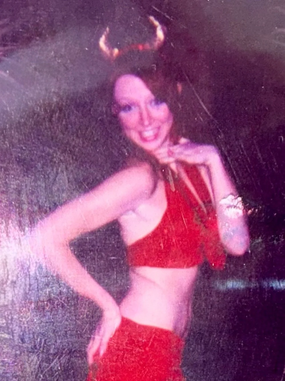 Red Glitter Halter Scarf Top - Vintage Circa 2002 or 2003